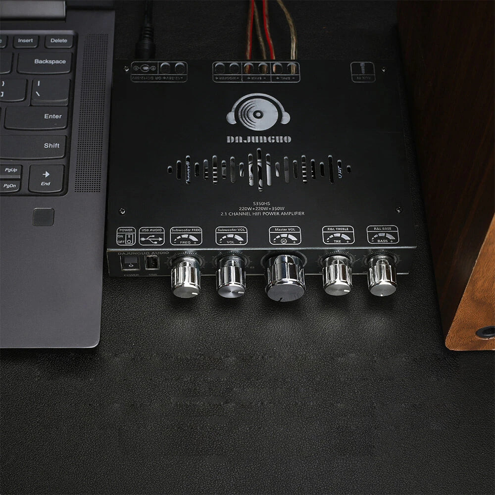 S350HS 2.1 Channel Power Amplifier 220W+220W+350W bluetooth 5.1 AUX USB Dual TPA3251 High Subwoofer Audio Sound System