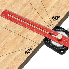 300mm 12 Inch Woodworking Scriber Compass Angle Scoring Ruler Adjustable T-type Ruler 360 Degree Angle Marking Gauge - Zen Craft