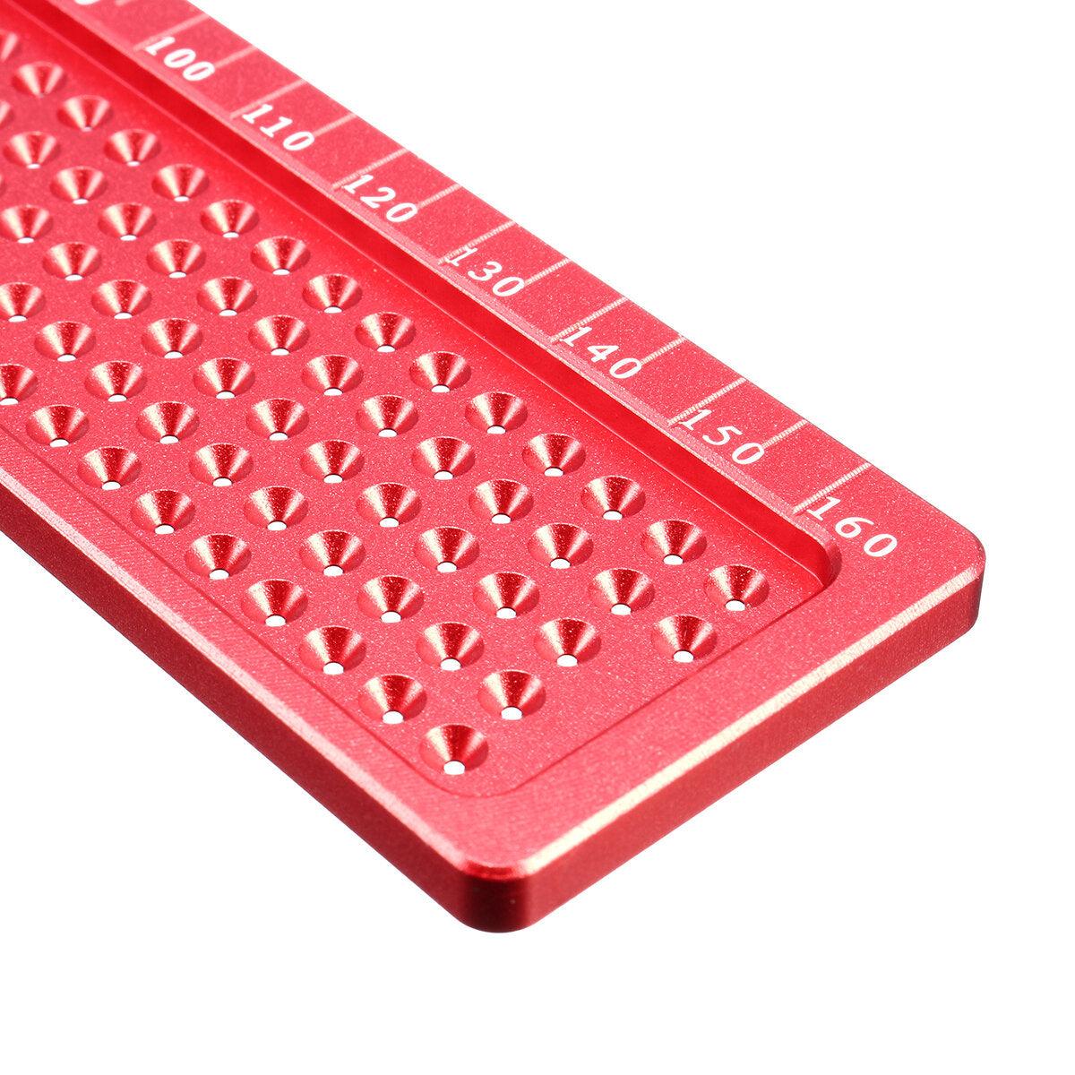 Drillpro Aluminium Alloy T-160 Hole Positioning Metric Measuring Ruler Woodworking Precision Marking Scriber - Zen Craft