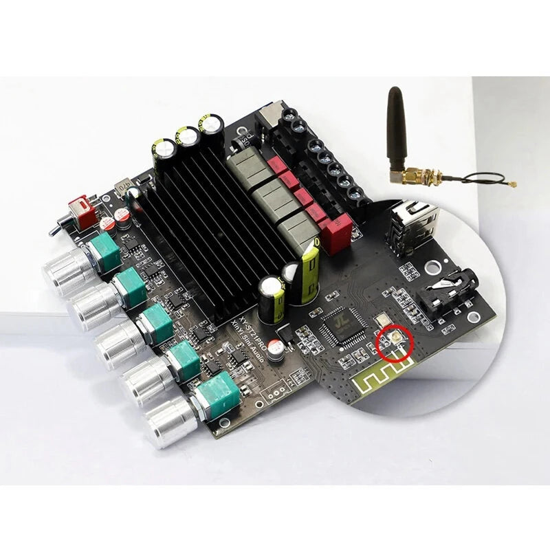 ST21PRO bluetooth Digital Audio Power Amplifier Board 2.1 Channel 100Wx2 + 200W Subwoofer TPA3221 High-Power Advanced Sound Quality