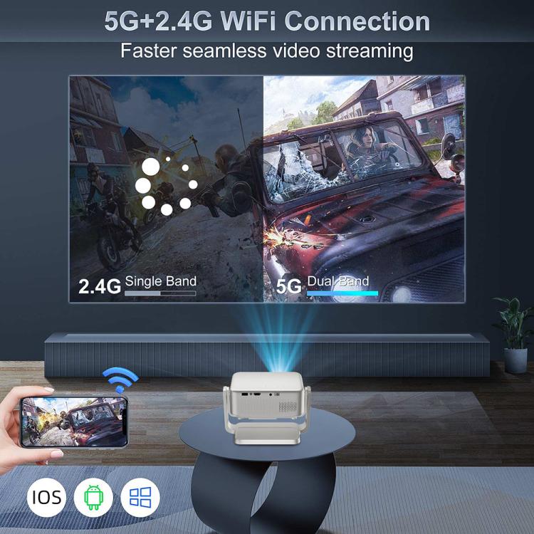 Cheerlux C6C Android Version 1280x720P 180ANSI Bluetooth 5.0 Smart Projector, with Gimbal, US Plug, UK Plug, AU Plug, EU Plug