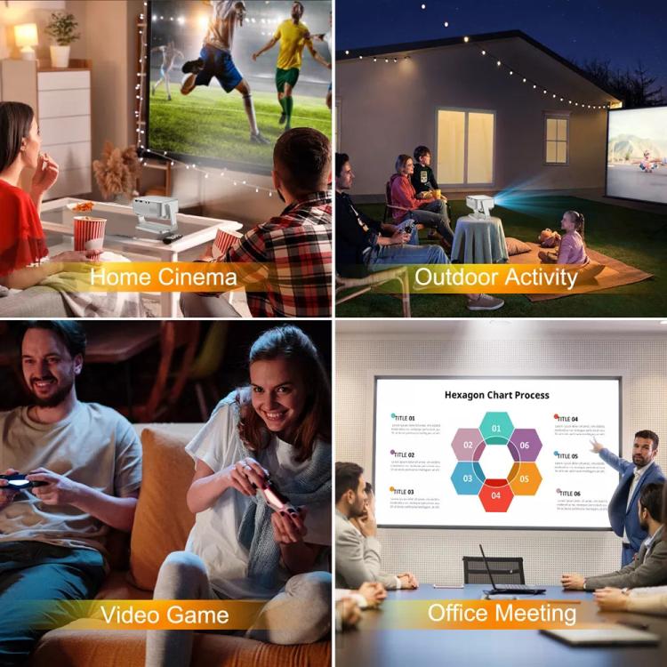 Cheerlux C6C Android Version 1280x720P 180ANSI Bluetooth 5.0 Smart Projector, with Gimbal, US Plug, UK Plug, AU Plug, EU Plug