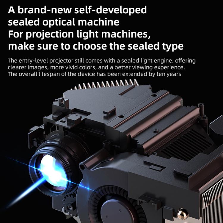 Cheerlux E1C Whale OS Version 1920x1080P 250ANSI Smart Projector, US Plug, UK Plug, AU Plug, EU Plug