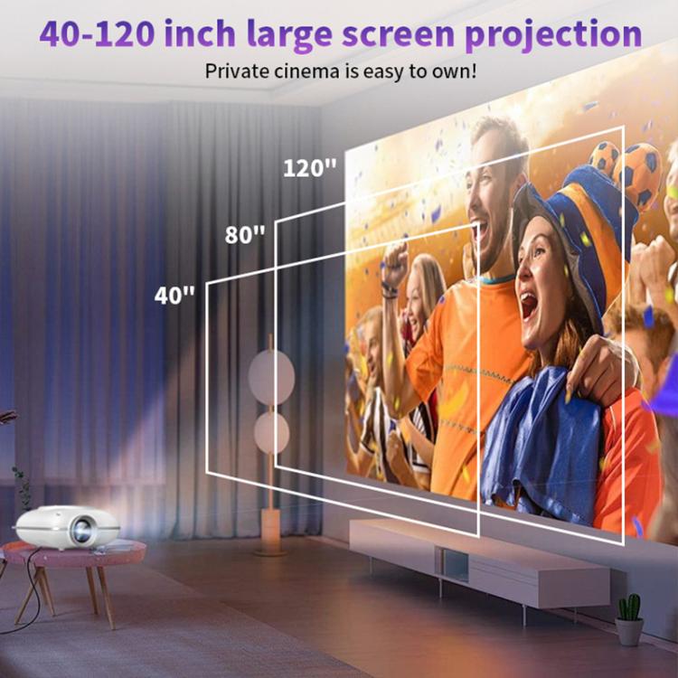 Cheerlux C1 Basic Version 1280x720P 100ANSI Bluetooth 5.1 Smart Projector, US Plug, UK Plug, AU Plug, EU Plug