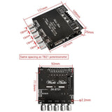 ZK-ST21 2.1 Channel Bluetooth Amplifier Board 100W+100W+200W Subwoofer TPA3221 Support Bluetooth AUX U Disk Sound Card
