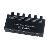 HAM-HP204 Stereo Audio Mixer Distributor Signal Selector 2 Input 4 Output 5X Magnification 3.5mm JRC NJM3414A DC 5-15V Volume Control