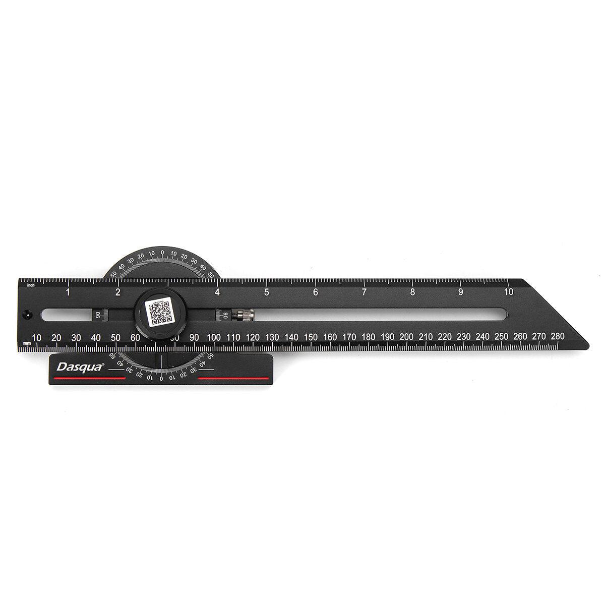 Multifunctional Gauge Ruler CNC-Machined Anodized Aluminum Flexible Scale Marking Gauge with Slide Stop for Woodworking