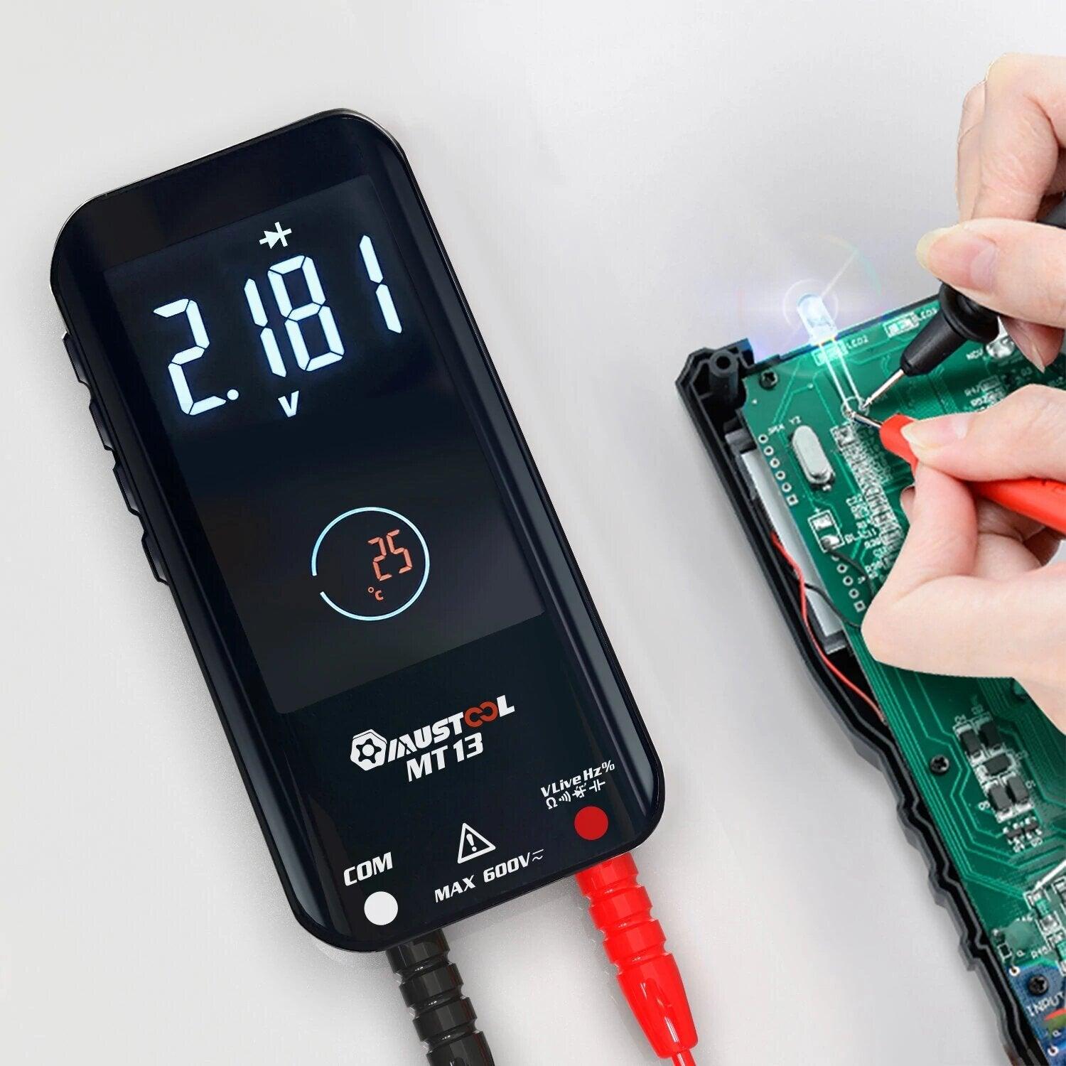 MUSTOOL MT13 Mini Smart Multimeter 3.2-inch Color Screen Digital 9999 Counts True RMS Multimeter Built-in Rechargeable Lithium Battery Voltage Tester - Zen Craft