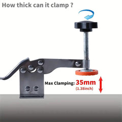 Toggle Clamp Stainless Steel Quick-Release Horizontal Clamp Adjustable Anti-Slip Hold Down Clamp For Woodworking Welding - Zen Craft