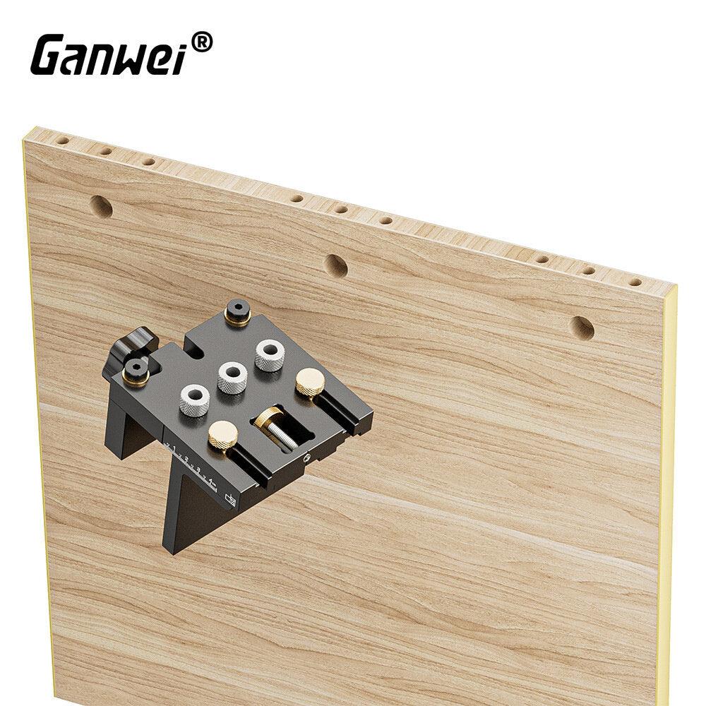 Ganwei Woodworking 3 In 1 Dowelling Jig Kit Adjustable Pocket Hole Jig 6/8/10/15mm Drilling Guide Tenoning Pin Hole Puncher Locator - Zen Craft