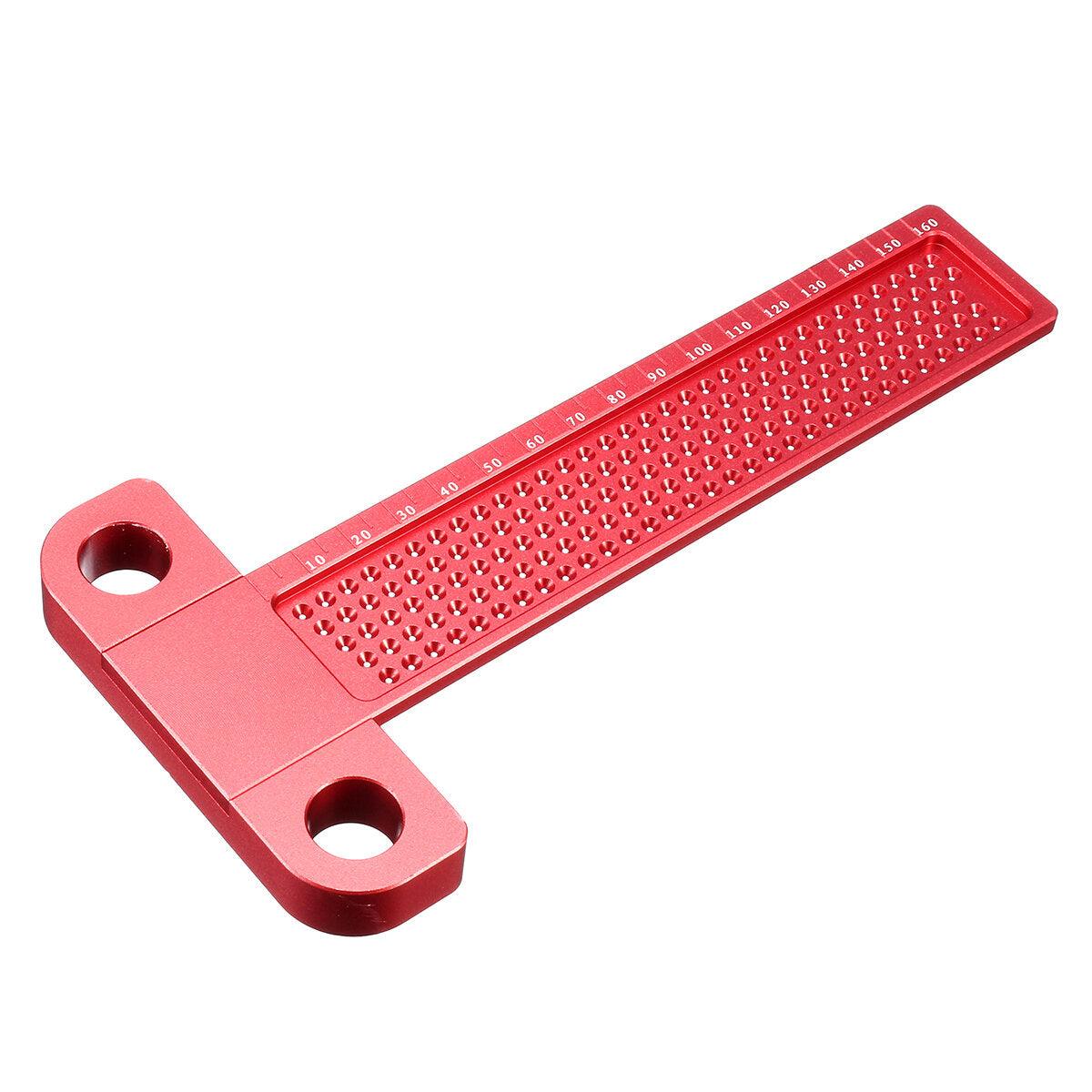 Drillpro Aluminium Alloy T-160 Hole Positioning Metric Measuring Ruler Woodworking Precision Marking Scriber - Zen Craft