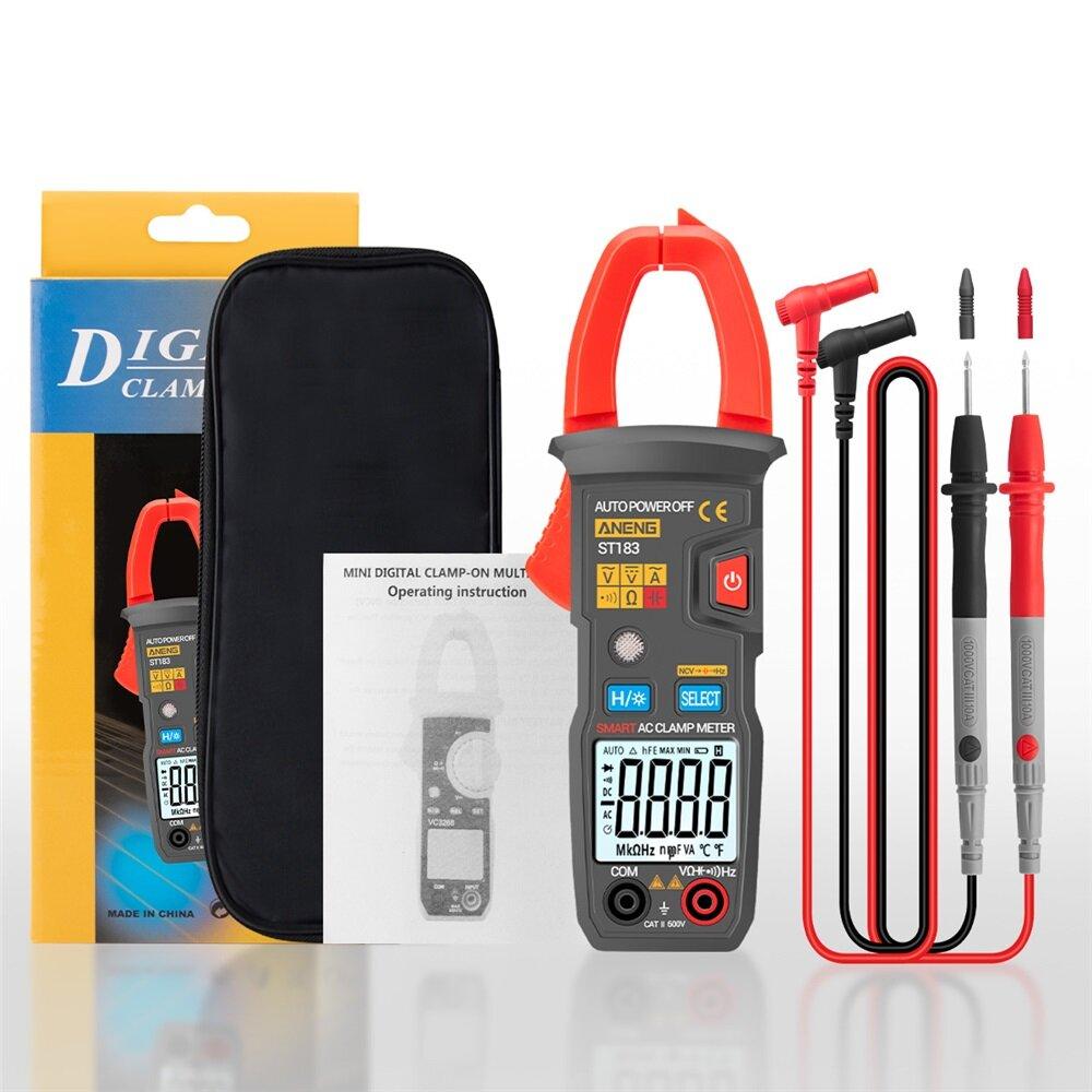 ANENG ST183 Digital Clamp Meter AC Current 6000 Counts True RMS Multimeter DC/AC Voltage Tester Hz Capacitance NCV Ohm Tests