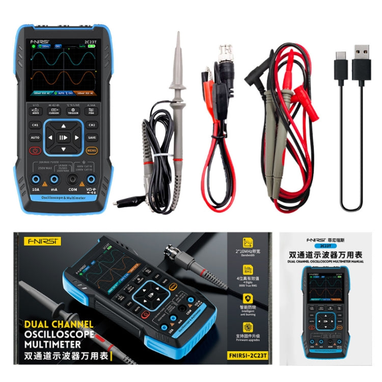 FNIRSI 3 In 1 Handheld Digital Oscilloscope Dual-Channel Multimeter, 2C23T Standard, 2C23T Upgrade
