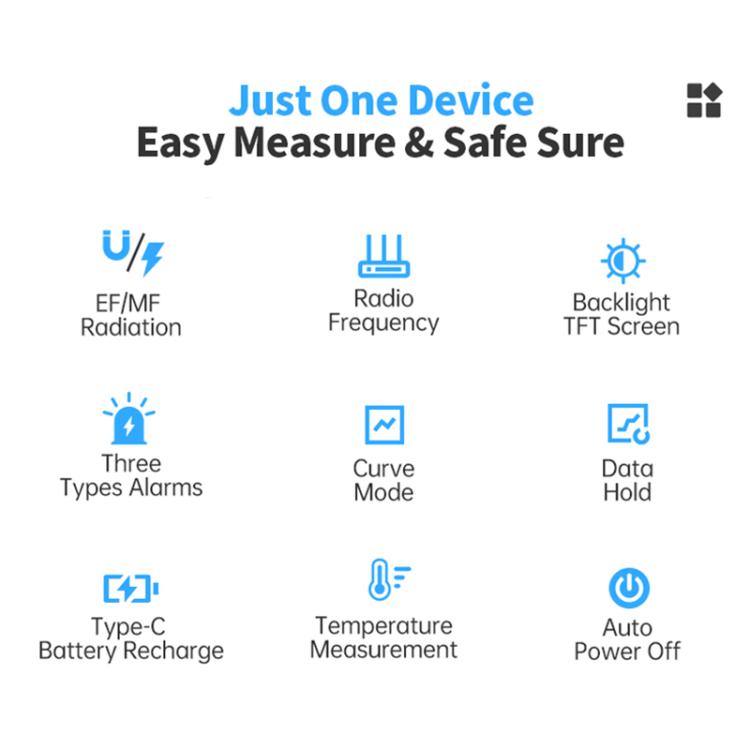FNIRSI ERD-10 3 in 1 Electromagnetic Radiation Detector, FNIRSI ERD-10