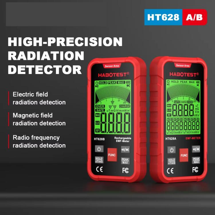 HABOTEST HT628B Multi-Field EMF Meter Rechargeable Electromagnetic Radiation Tester, HT628B