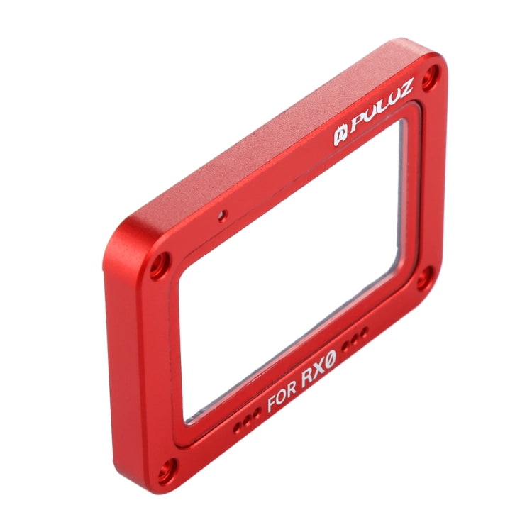 PULUZ Aluminum Alloy Flame + Tempered Glass Lens Protector for Sony RX0 / RX0 II, with Screws and Screwdrivers, Front Flame Red