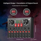 PULUZ Sound Card Live Broadcast Bluetooth Sound Mixer Studio Microphone Kits with Suspension Scissor Arm & Metal Shock Mount, Chinese Version, Sound Mixer+Microphone, Chinese Version