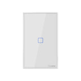 Sonoff T2 Touch 120mm Tempered Glass Panel Wall Switch Smart Home Light Touch Switch, Compatible with Alexa and Google Home, AC 100V-240V, US Plug, 120mm/ 1 US Plug