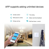 Sonoff Touch 86mm 1 Gang Tempered Glass Panel Wall Switch Smart Home Light Touch Switch, Compatible with Alexa and Google Home, AC 90V-250V 400W 2A, 86mm