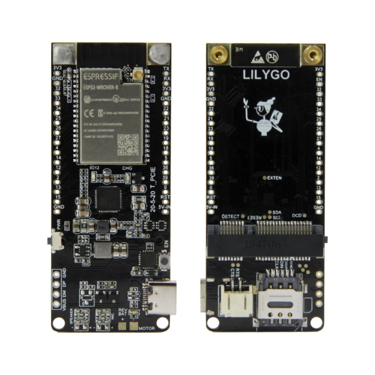 TTGO T-PCIE ESP32-WROVER-B AXP192 Chip WiFi Bluetooth Nano Card SIM Series Module 4MB Hardware Composable Development Board, 4MB 4MB