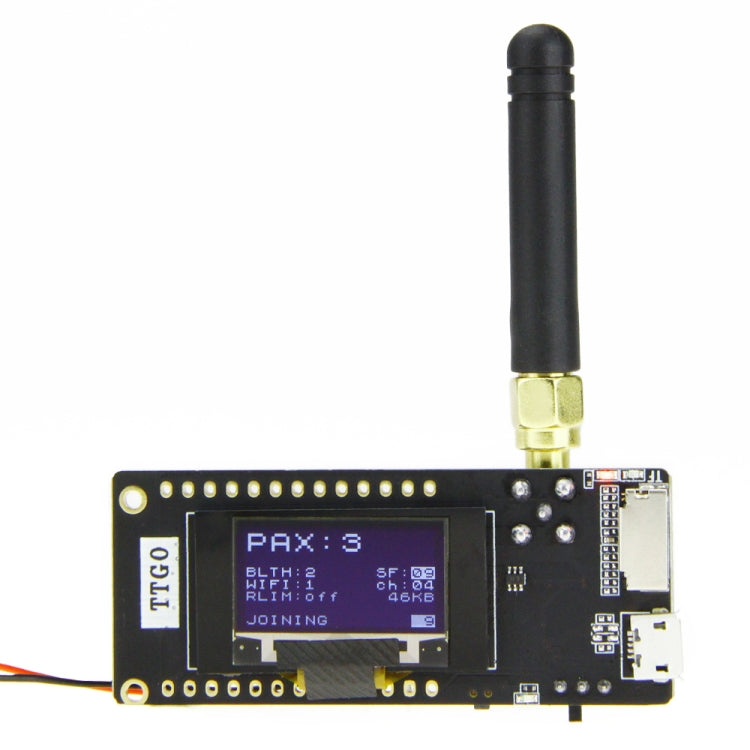 TTGO LORA32 V2.1 ESP32 0.96 inch OLED Bluetooth WiFi Wireless Module 915MHz SMA IP5306 Module with Antenna, 915MHz 915MHz