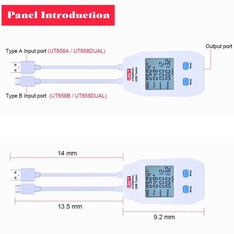 UNI-T USB Voltmeter Ammeter Tester