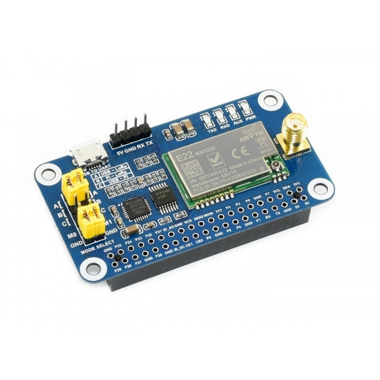 Waveshare SX1262 LoRa HAT 868MHz Frequency Band for Raspberry Pi, Applicable for Europe / Asia / Africa, 868MHz