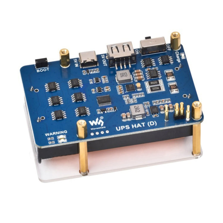 Waveshare 25567 For Raspberry Pi UPS HAT (D), Pogo Pins Connector , Without Battery Default Title