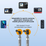 TELESIN 1.2m Carbon Fiber Monopod Selfie Stick With 1/4 Screw For Action Cameras, 1.2m