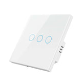 Tuya ZigBee Zero Firewire Touch Wall Remote Control Switch Light Control Voice Switch EU Plug, Style:, 1 Gang (White), 2 Gang (White), 3 Gang (White), 1 Gang (Black), 2 Gang (Black), 3 Gang (Black) 3 Gang (White)