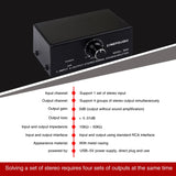 1 In 4 Out Audio Frequency Signal Distribute Device Non Consumption Output RCA Interface, 1 In 4 Out RCA Interface