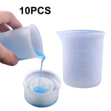 10 PCS Crystal Epoxy Silicone With Scale 100ml Measuring Cup, 10 PCS 100ml 10 PCS 100ml