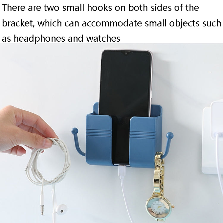 10 PCS Wall-Mounted Remote Control Storage Box Bedside Mobile Phone Charging Stand, 10 PCS Yellow, 10 PCS Green, 10 PCS Blue, 10 PCS Pink, 10 PCS White