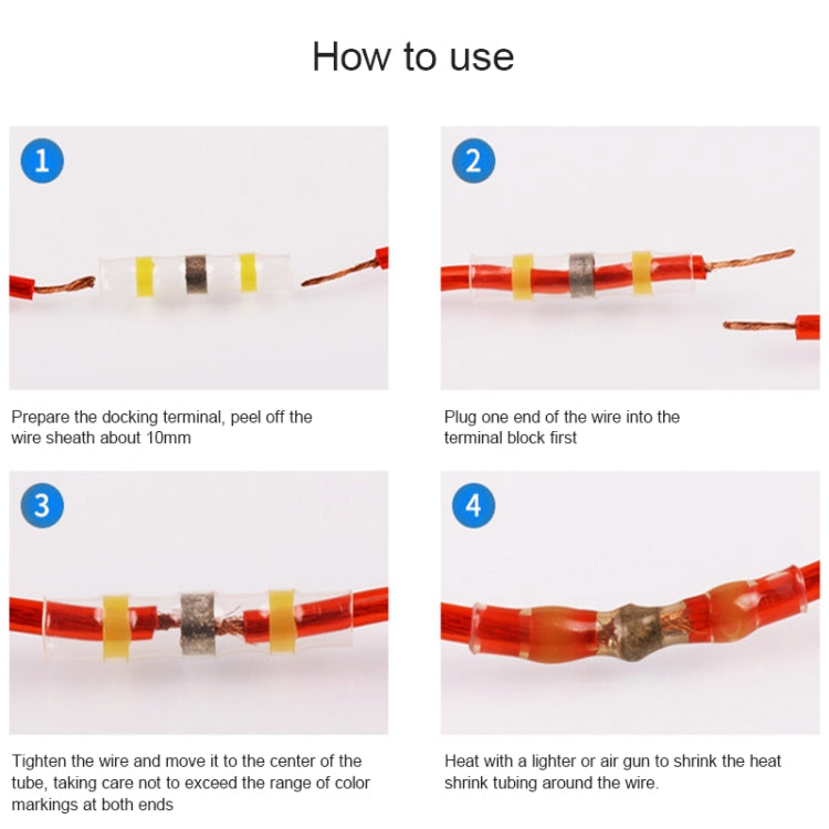 100 PCS / Box Professional Water Resistant Solder Ring Heat-shrinkable Tube, 100 PCS / Set