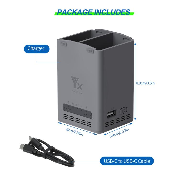 YX 100W Battery Charger For DJI Mini 5 Pro/Mini 4 Pro/Mini 3 Pro/Mini 3 Dual-Channel Charging Station, 100W