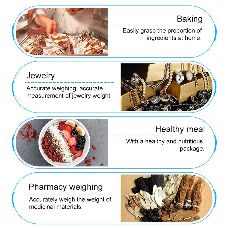 BOH-2012 Digital Multi-function Stainless Steel Food Kitchen Scale with LCD Display, Specification: 10kg/1g, 10kg/1g, Rose Gold