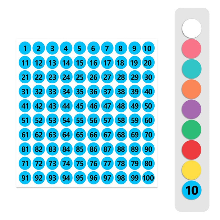 100 Stickers/Sheet Clothes Footwear Size Number Label Sticker, Diameter: 25mm, 10mm, 13mm, 15mm, 20mm, 25mm 25mm
