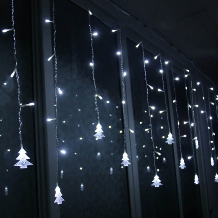 3.5M 96 Leds Curtain Christmas Tree Icicle String Lights Fairy Lights Christmas New Year Lights Wedding Party Decoration, 110V US Plug 110V US Plug White