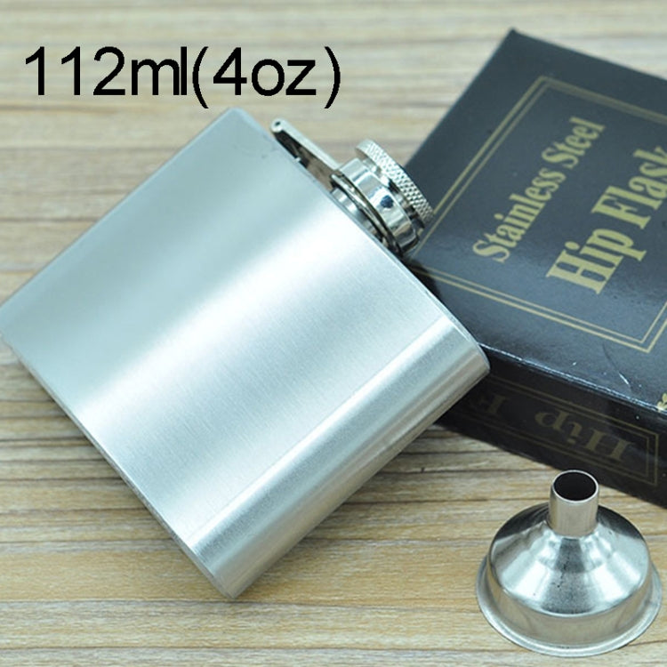 112mL (4oz) Outdoor Sports Handy Home Travel Wild Stainless Steel Portable Hip Flask(with Small Funnel)(Silver 112mL (4oz)), 112mL (4oz) 112mL (4oz)