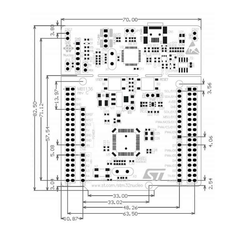 Waveshare NUCLEO-L476RG, STM32 Nucleo-64 Development Board, 11307