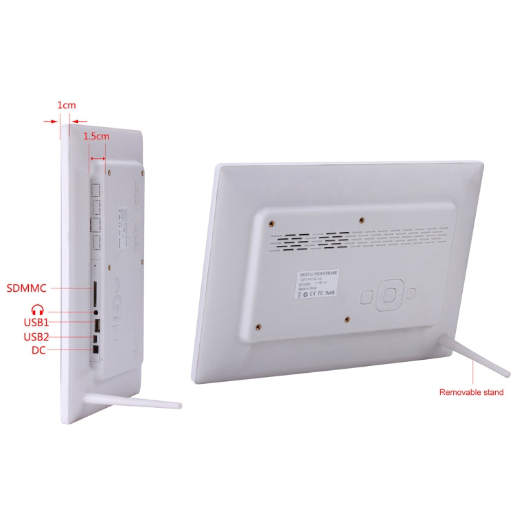 13 inch LED Digital Photo Frame with Remote Control, MP3 / MP4 / Movie Player, Support USB / SD Card Input, Built in Stereo Speaker, 13 inch