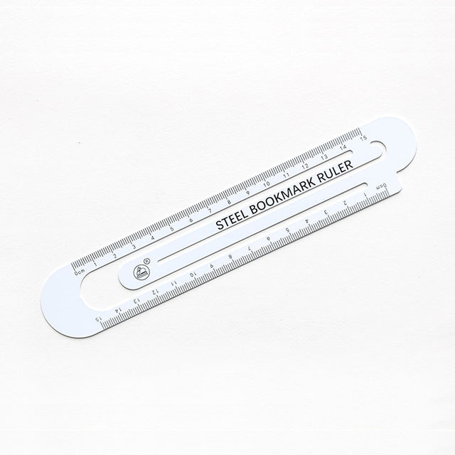 3 PCS Metal Steel Ruler Bookmark Drawing Supplies, 15CM Black, 15CM White, 12CM White, 12CM Black