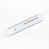 3 PCS Metal Steel Ruler Bookmark Drawing Supplies, 15CM Black, 15CM White, 12CM White, 12CM Black