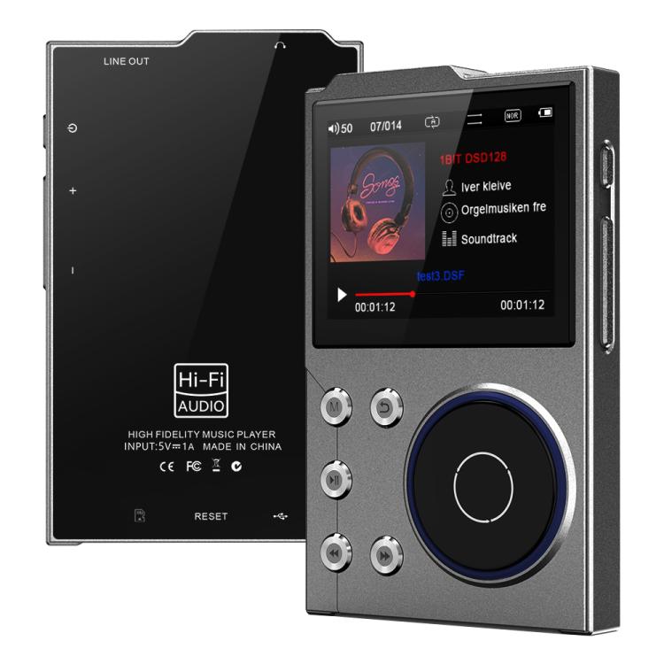 2.4 Inch HIFI Bluetooth Music Player DSD256 Mastering Sound Quality Walkman, 16GB, 16GB+8GB, 16GB+16GB, 16GB+32GB 16GB Gray
