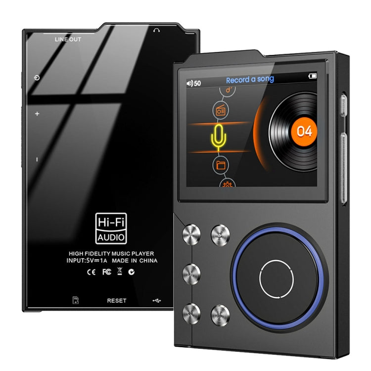 2.4 Inch HIFI Bluetooth Music Player DSD256 Mastering Sound Quality Walkman, 16GB, 16GB+8GB, 16GB+16GB, 16GB+32GB 16GB+16GB Black