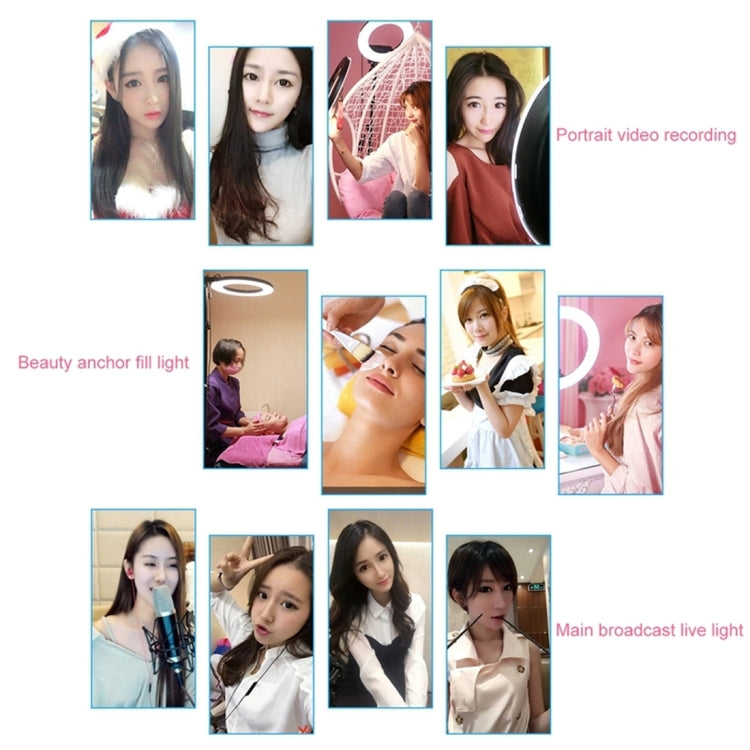 18 inch 55W Two-speed Dimmable Anchor Photography Self-timer LED Ring Fill-in Light with Tripod, 18 Inch