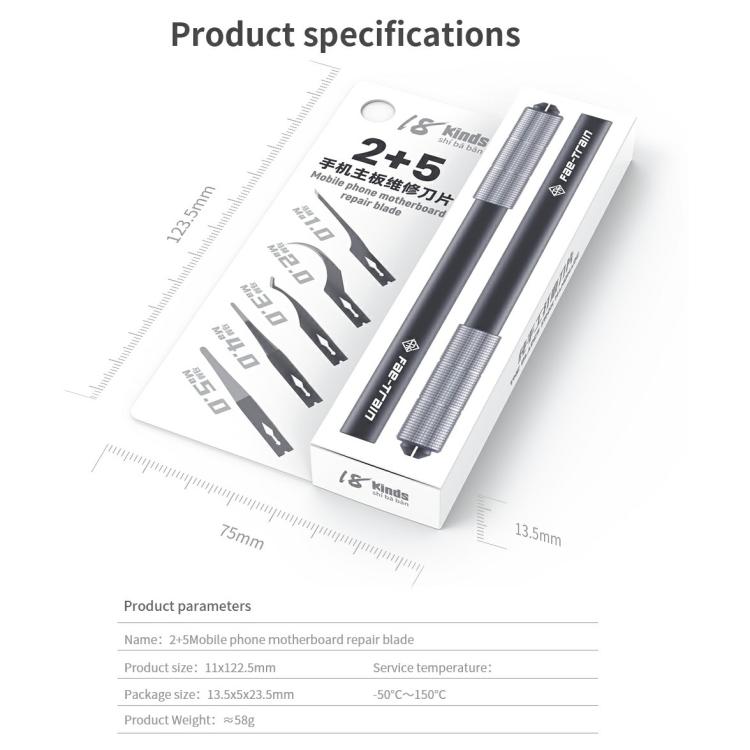 18 Kinds CPU NAND Chip Glue Removing Cleaning Repair Blades Kit, 18 Kinds 2+5