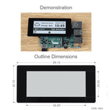 Waveshare 2.9 inch 296 x 128 Pixel 5-Points Capacitive Touch Black / White E-Paper E-Ink Display HAT for Raspberry Pi Pico, SPI Interface, 19967