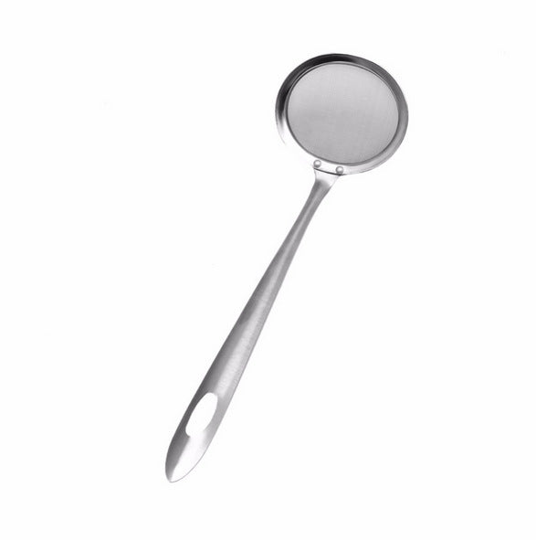 2 PCS Kitchen Stainless Steel Mesh Skimmer Vegetable Residue Oil Mesh Colander Strainer, Size: 19x7.3x6.2cm, 19x7.3x6.2cm