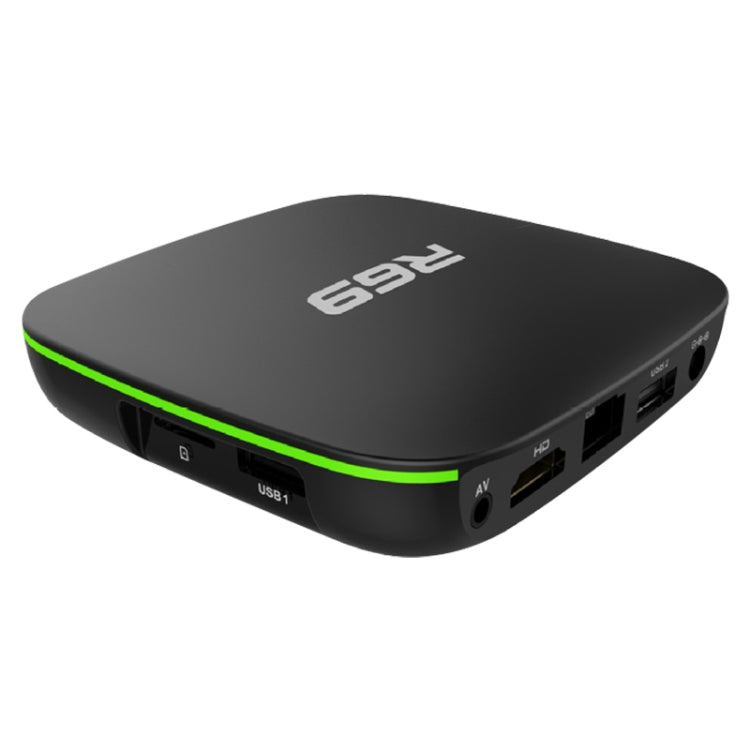 R69 1080P HD Smart TV BOX Android 4.4 Media Player with Remote Control, Quad Core Allwinner H3, RAM: 1GB, ROM: 8GB, 2.4G WiFi, LAN, EU Plug, 1GB+8GB